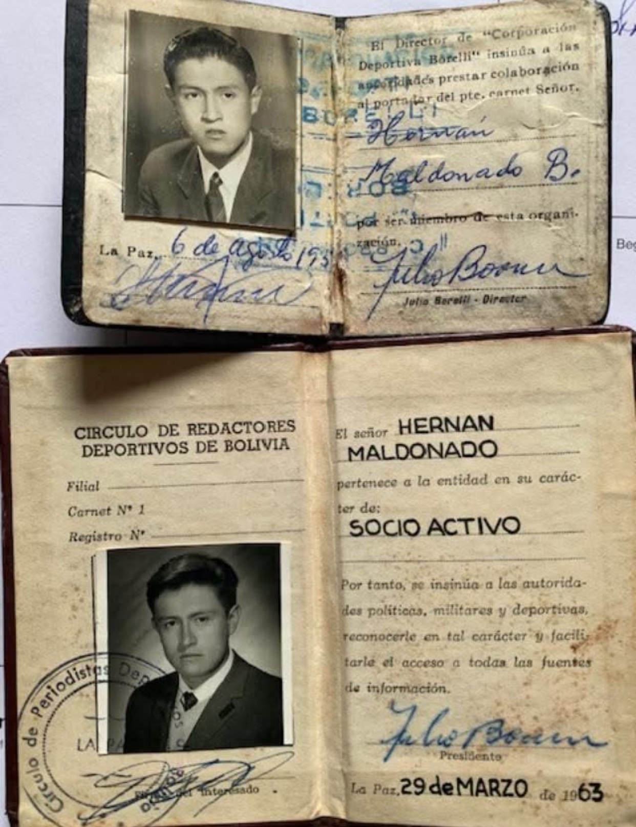 Corporación Deportiva Borelli y Círculo de Redactores Deportivos de Bolivia